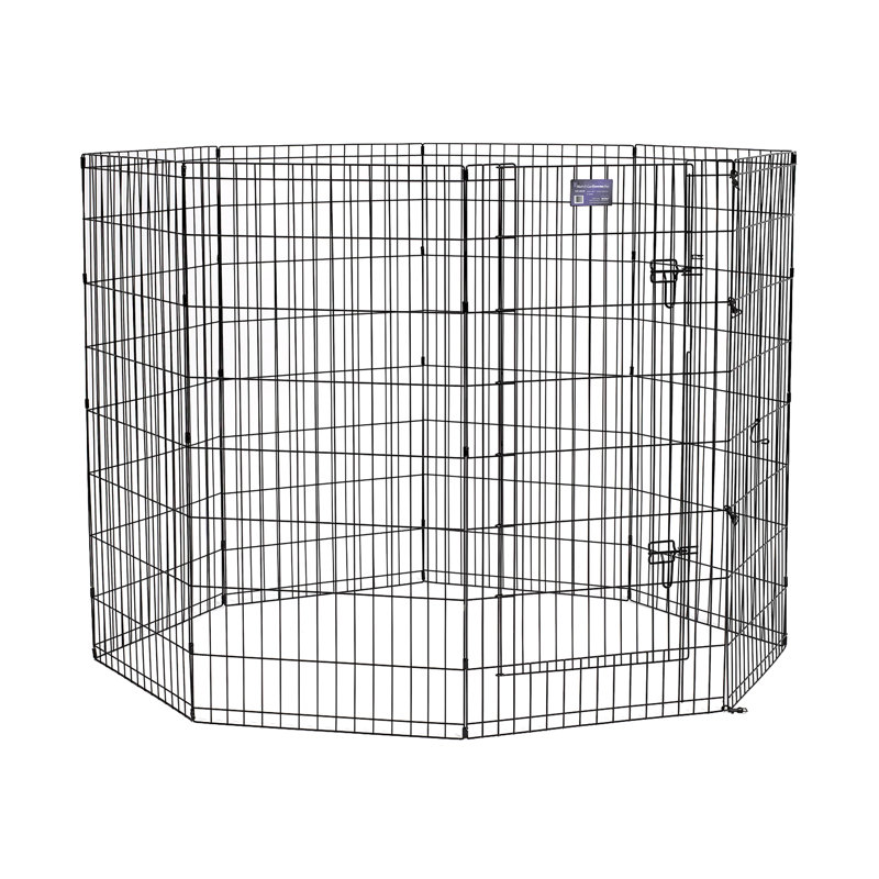 Black Metal 24" x 48" Exercise Pen with Door