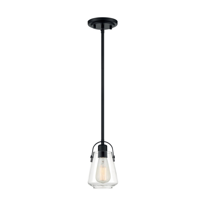 Luminaire suspendu en pot 1 lumière Powers, Noir mat