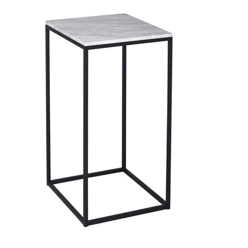 Licata End Table, Marble / Black