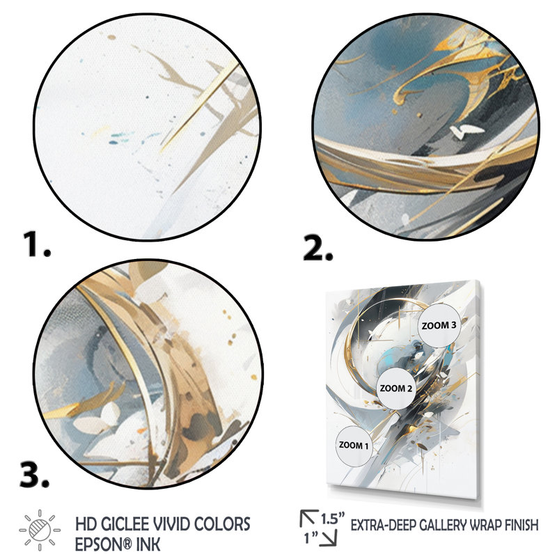 «Turquoise and Gold Mosaic Echoes I», reproduction d'art sur toile, H 40 po x l 30 po x P 1,5 po