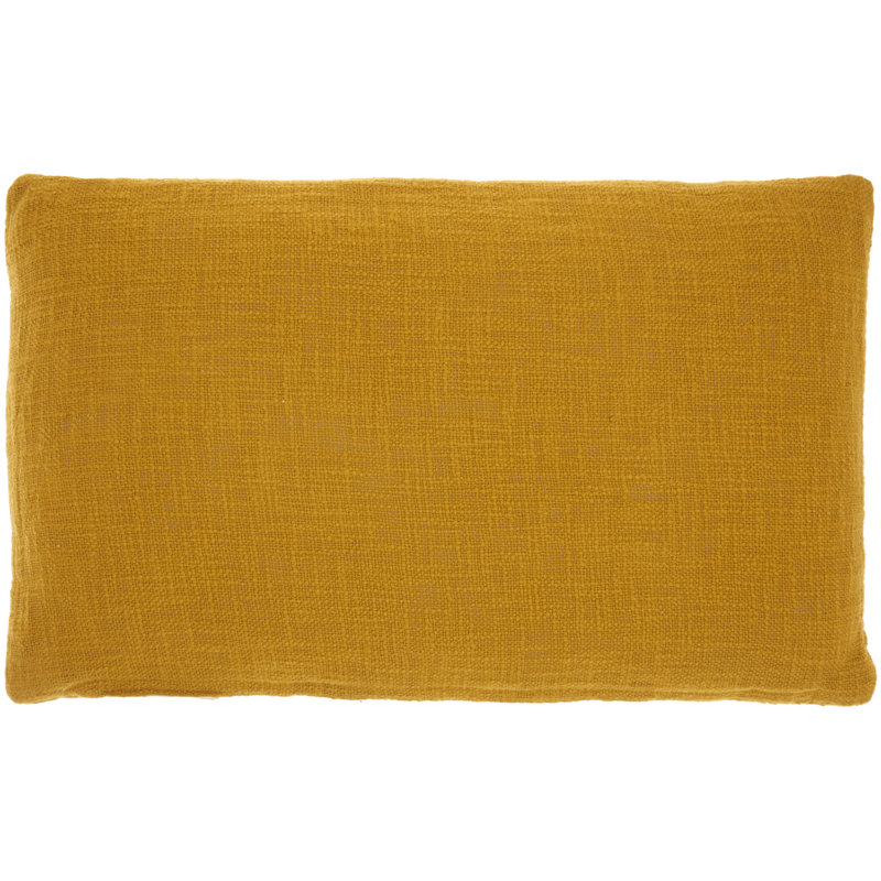 Ruzmira Rectangular Cotton Pillow Cover & Insert, Mustard