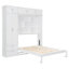 Grand lit escamotable mural avec armoire supérieure, tablettes et garde-robe, lit pliant peu encombrant, blanc-1998313392