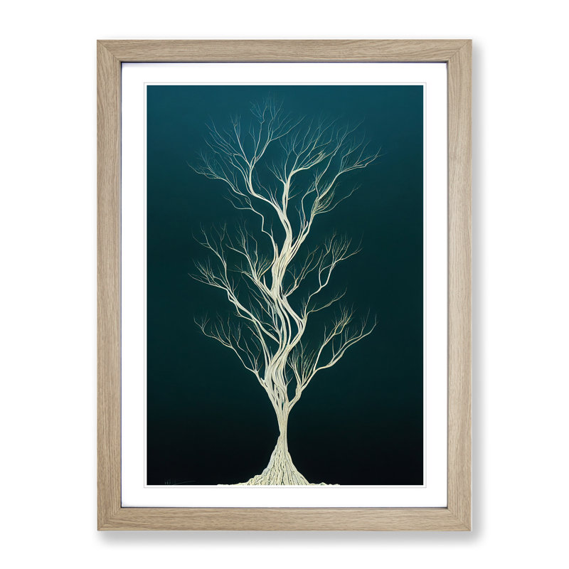 XV1022-4525X The Ethereal Tree No.3 - Single Picture Frame Painting, 64cm H x 46cm W x 2cm D, Oak
