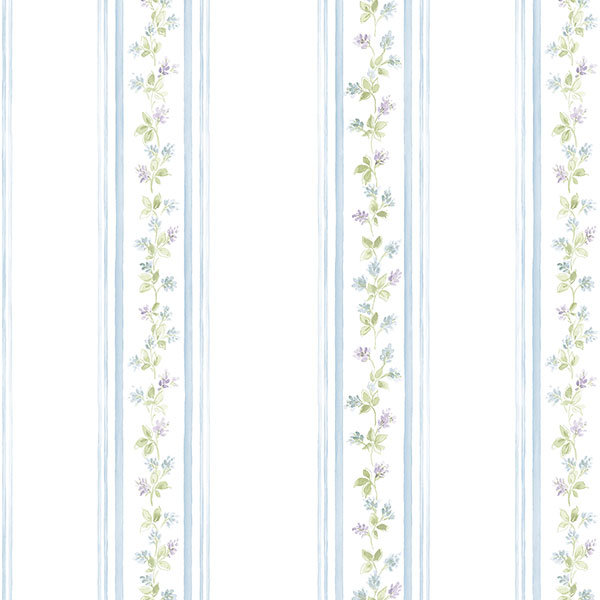 Lilac Stripe Wallpaper, Blue/Green/Purple