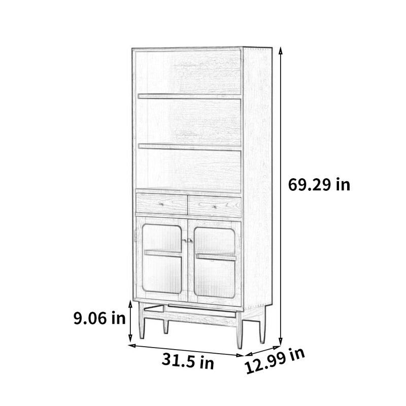 Bibliothèque de présentation multifonctionnelle, Brun