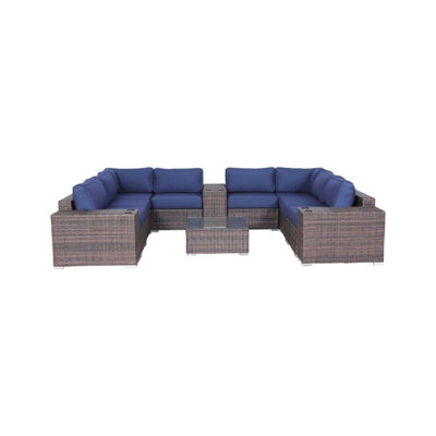 Interlaken Fully Assembled 12 Piece Sectional Seating Group With Sunbrella Cushions