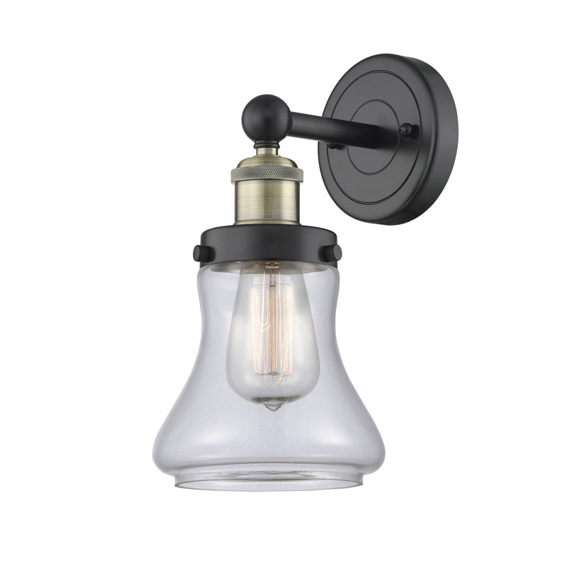 Chickasha Armed Sconce, Clear, Black Antique Brass
