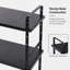 Étagère de rangement noire à double couche extensible, étagère de comptoir empilable, idéale pour les cuisines, les salles de bain, les bureaux et les garde-manger.