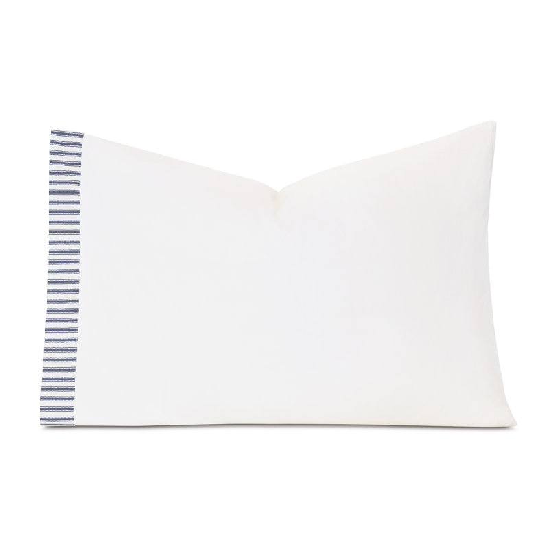 Taie d'oreiller Blass Ticking par Alexa Hampton, Bleu marine, Taie d’oreiller standard