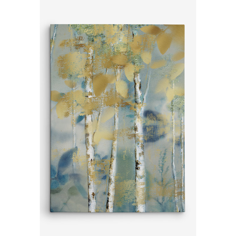 «Gilded Forest Détail I», reproduction de peinture à l'huile sur toile tendue, H 30 po x l 40 po x P 1,5 po