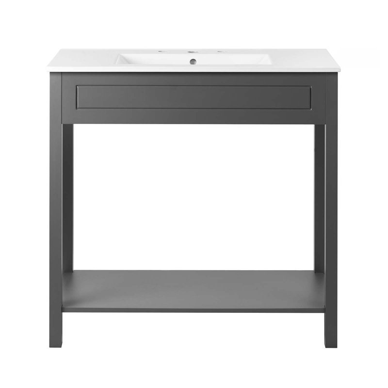 Modway Altura 36" Bathroom Vanity, Gray, White
