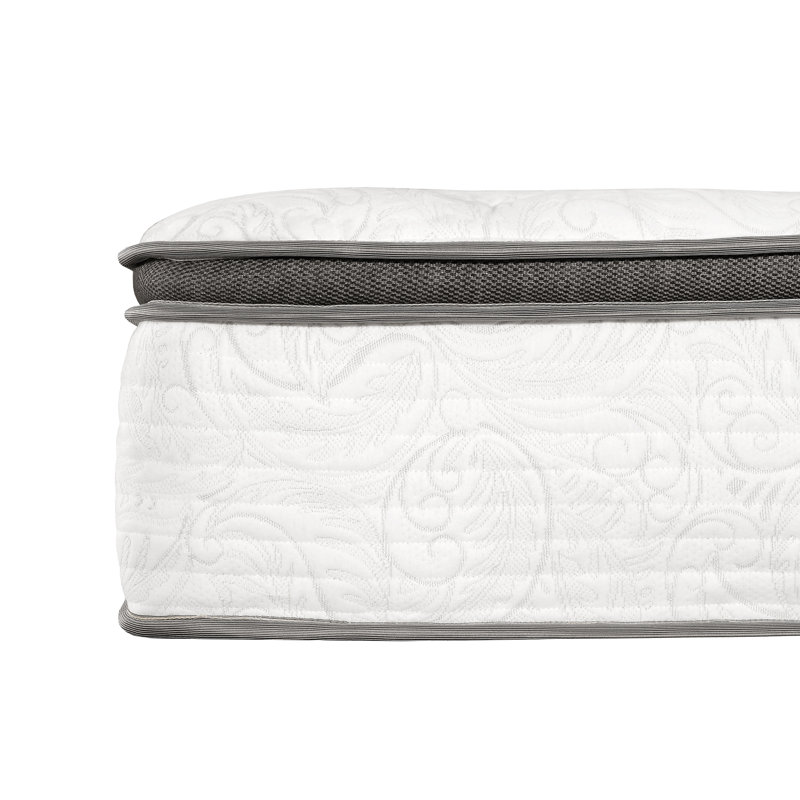 Matelas hybride en mousse viscoélastique imprégnée de gel de taille moyenne 12 po Broderick, 12", Plateau euro, Grand lit