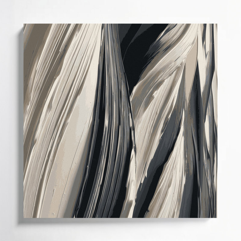 Art mural sur toile gris anthracite DiagonalStripes, H 12 po x l 12 po