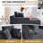 Boneless 67" Chaise Lounge Chair 9.9'' Wide Armrest Indoor Corduroy Oversized Sleeper Sofa for Living Room Deep Seat Lounge and Three Soft Pillows Convertible Boneless Sofa Bed, Black, No Assembly Required-2143944343