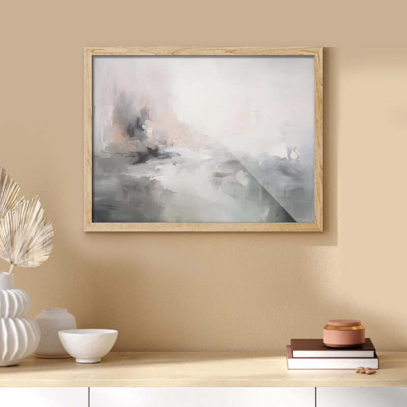 «Ethereal Mist Abstract Neutral Tone» sur papier, H 11 po x l 14 po, Naturel