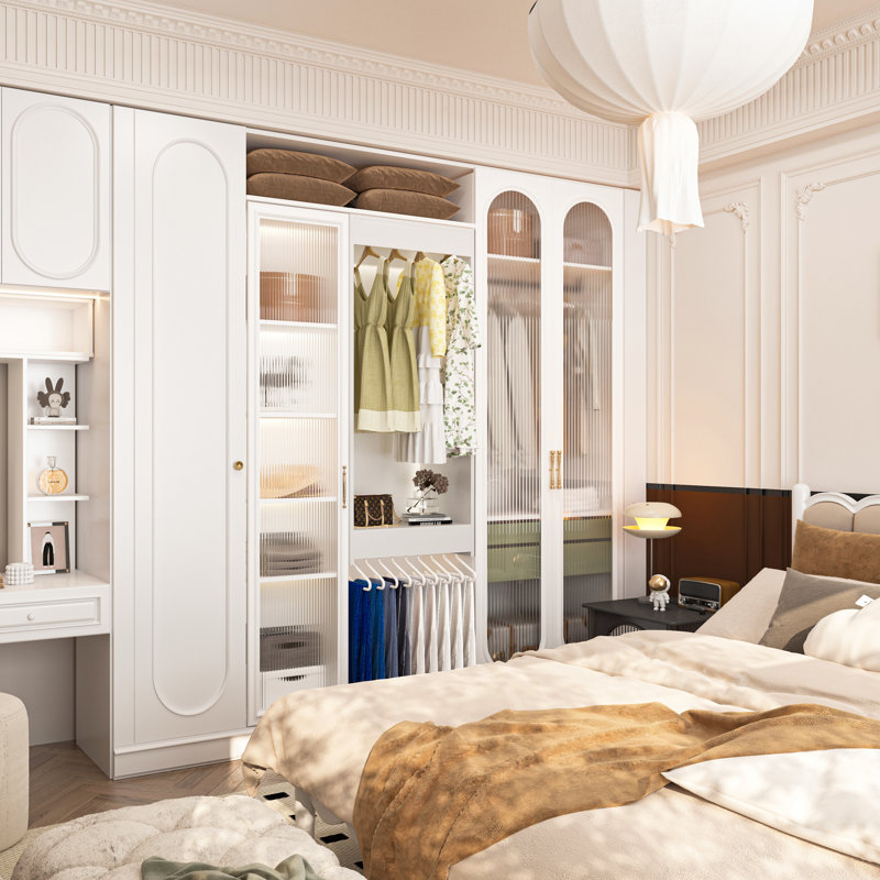 Double Hanging Closet Unit Closet System, White, 46" x 19.5" x 14"