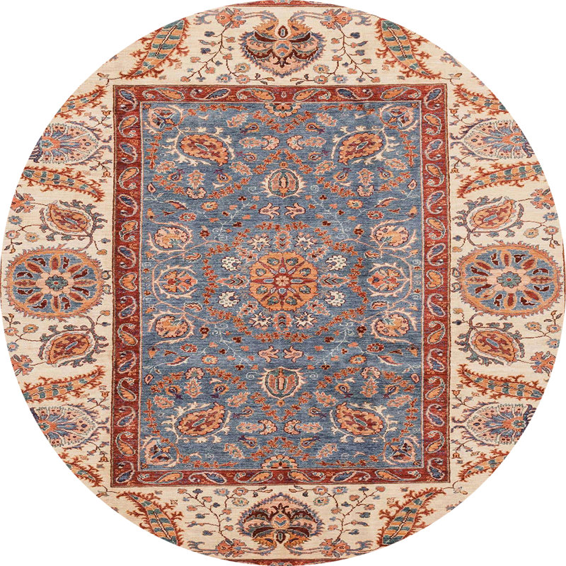 Abstract Indoor Rug, Round 6'