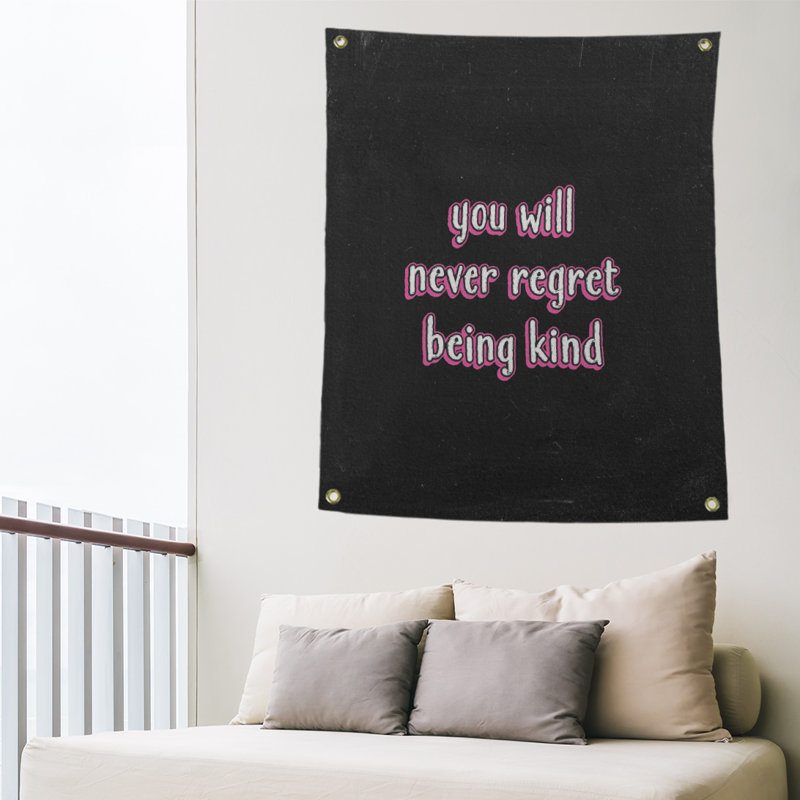 Tapisserie tableau noir en polyester quote quot, H 36 po x l 26 po, Rose