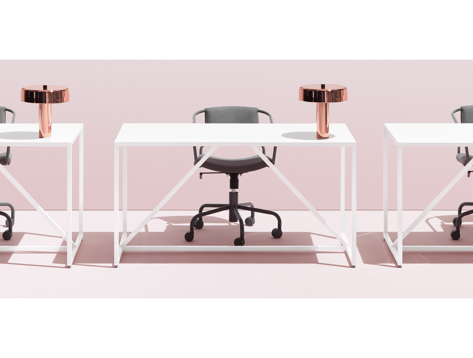 Strut Dining Table, White, 35" W x 75" L, Standard (29" Height)