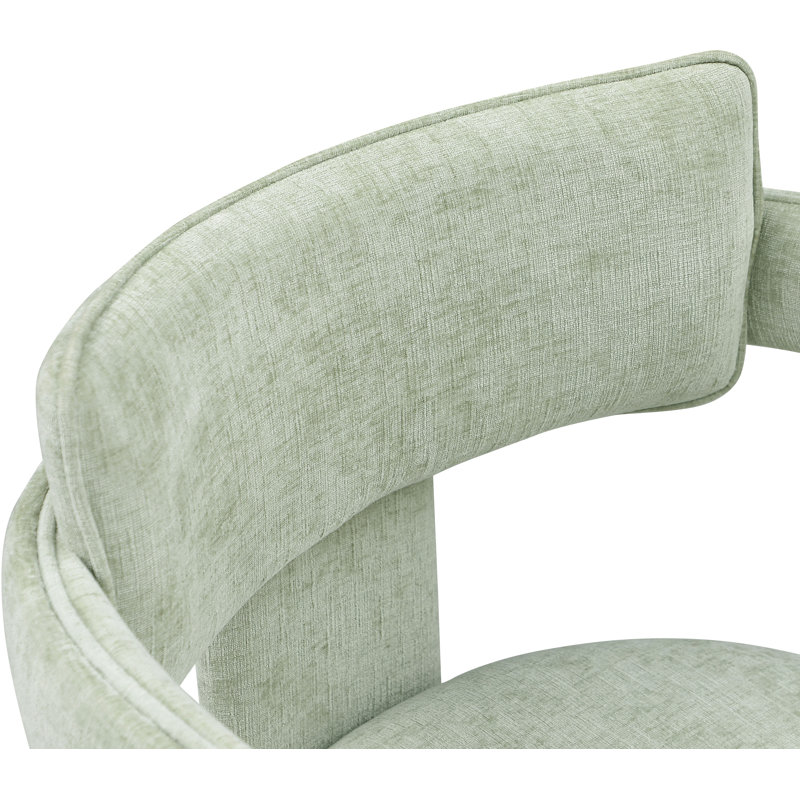 Chaise en chenille Exilda, Tissu chenille menthe
