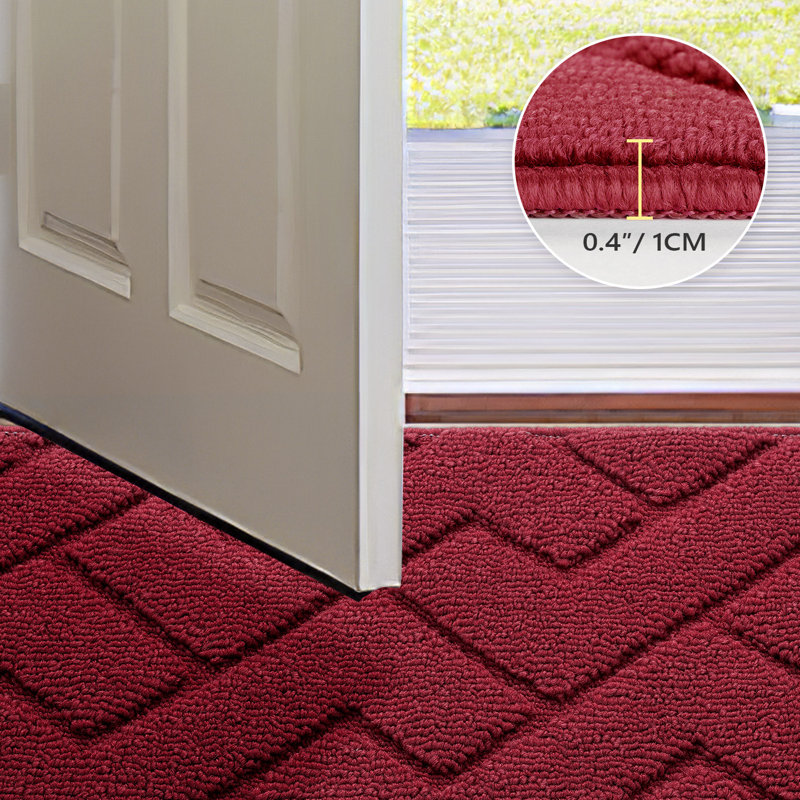 Dirt Trapper Non Slip Backing Washable Door Mat, 31.5*20, red