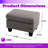 Upholstered Ottoman with Birch Wood Legs-797309471