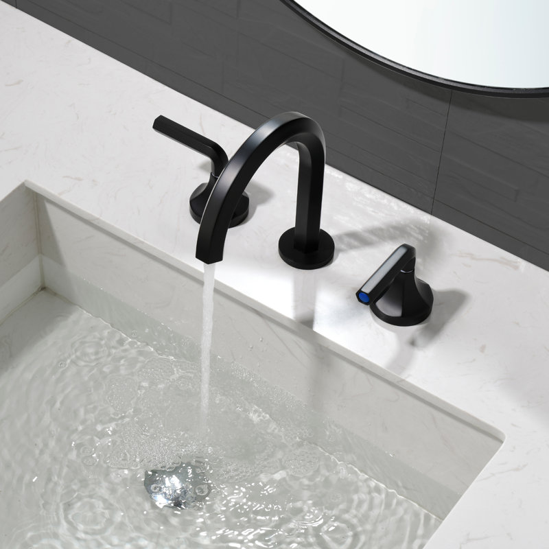 Widespread 2-handle Bathroom Faucet, Black
