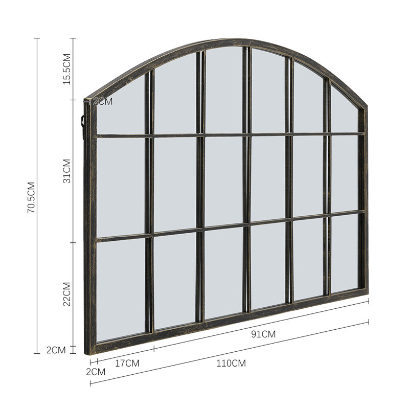 Iron Arch Mirror, 70.5 cm H x 110 cm W