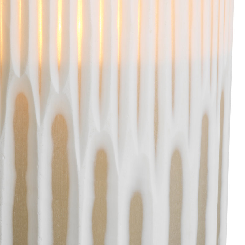 Hurricane Westgrove Off-White Glass, 16.14" H x 8.86" W x 8.86" D