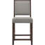 Grey And Counter Height Stools Of 2, Dining Room Seating, Soft Fabric Covering, Stable Base Structure Stool (2 Pieces), Area Furniture, Comfortable Seat Back, Square Tapered Legs, Look