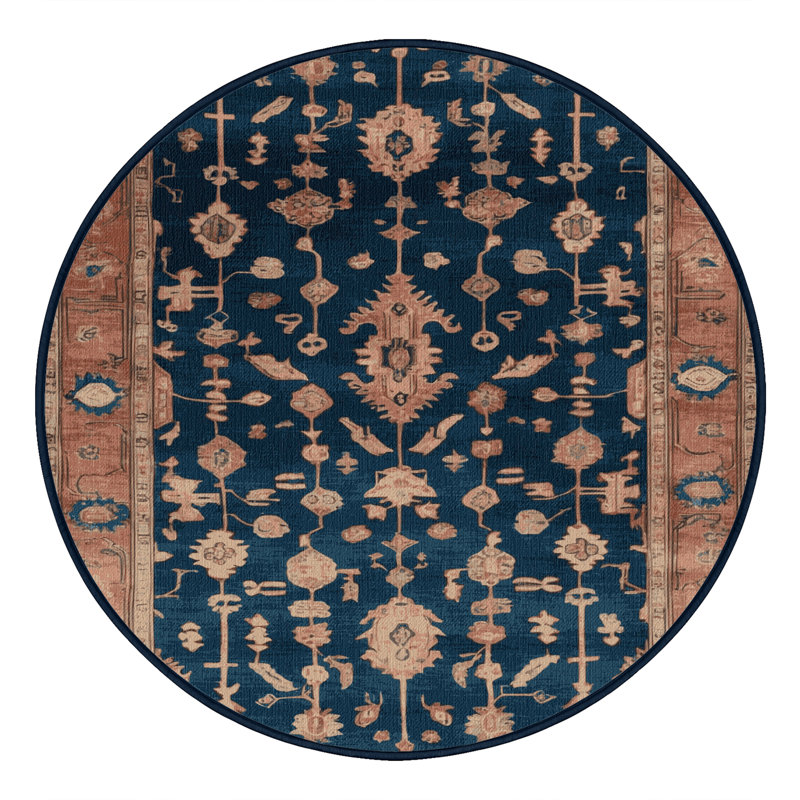 Tapis gris lavable à la machine, Rond 5 pi
