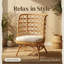 Chaise d'appoint bohémienne en rotin naturel miel