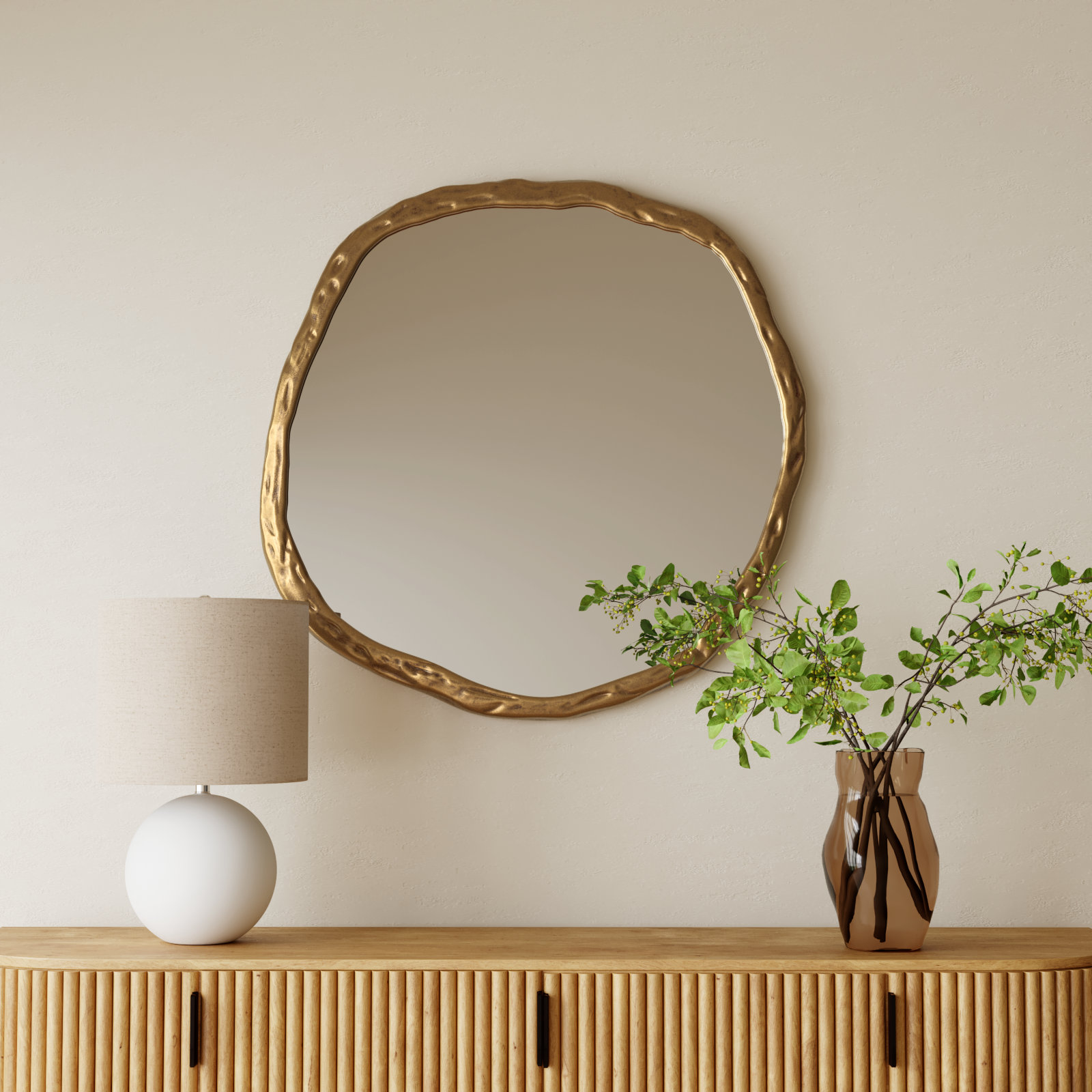 Nola 24" Accent Mirror, 36.5" x 36.5", Gold