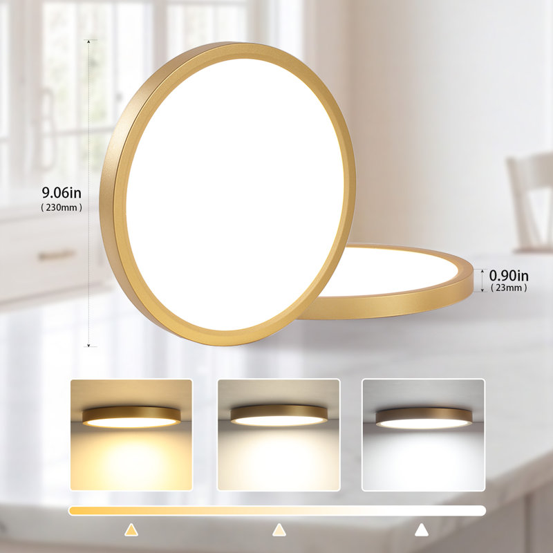 LED Flush Mount, Gold