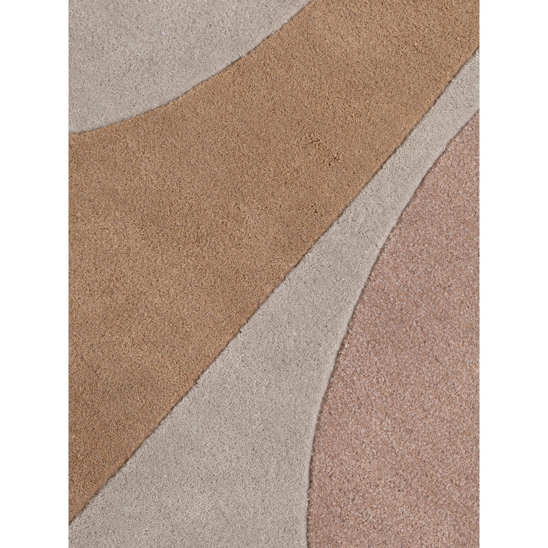 Deveshi Geometric Wool Hand Tufted Area Rug, Round 200 cm