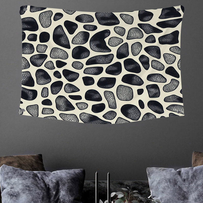 Tapisserie murale à motif de pierre - décoration murale abstraite, H 50 po x l 60 po
