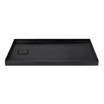 Base de plateau de douche 60 po x 32 po à seuil simple avec couvercle de drain inclus