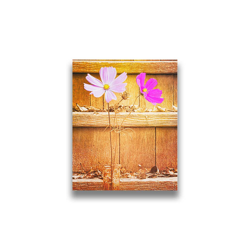 Fleurs sauvages dans les escaliers par Hal Halli. Impression sur papier - Montée et encadrée avec de l'acrylique transparent