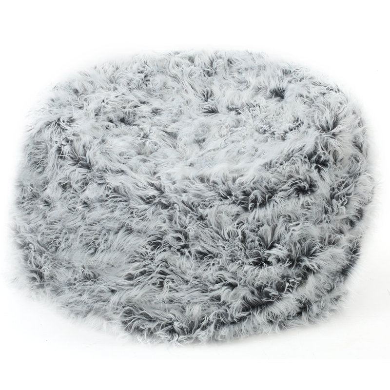 Bean Bag Chair, Silver Gray Polyester