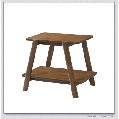 Mid-Century Modern End Table with Shelf – Wood, Unique Design, Storage