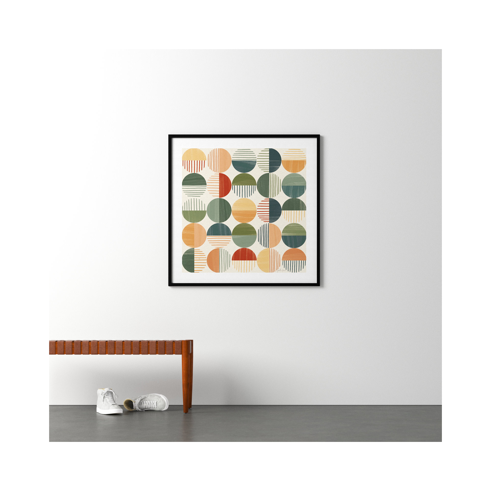 Born To Roam Pattern II, Black, 41" H x 41" W x 1" D