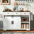 Farmhouse Kitchen Island With Power Outlet, Sliding Barn Doors, And Drop Leaf For Enhanced Storage And Functionality-83894919
