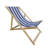 Populus Wood Sling Chair Blue Stripe Broad Blue Stripe (Color: Dark Blue) Folding Chaise Lounge Chair-2PCS