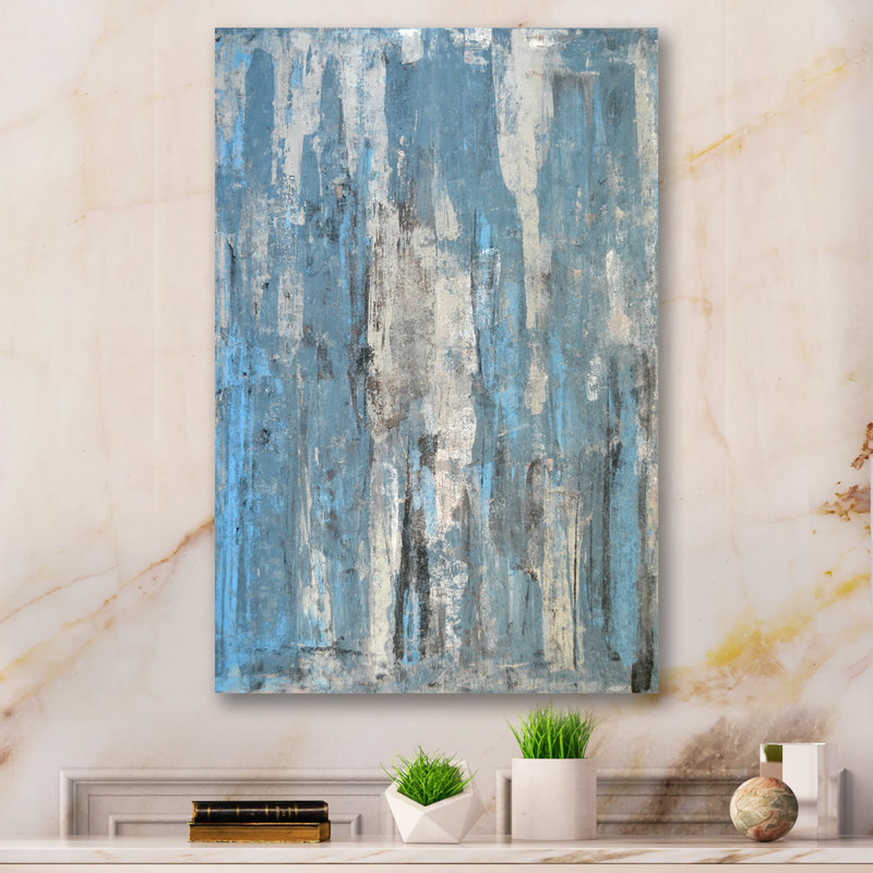 Art moderne gris et bleu II 2FL47722, H 20 po x l 12 po x P 1 po