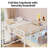 Full Size Loft Bed With Desk And Led Light, Metal Full Size Loft Bed With Power Outlet, Full Size Bed Frame With Upper Bunk, Safety Guard And Ladder, Space Saver,-507437386