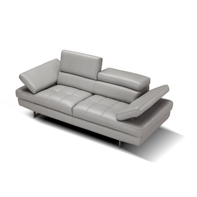 Budislav 78.7" Genuine Leather Flared Arm Loveseat by Orren Ellis