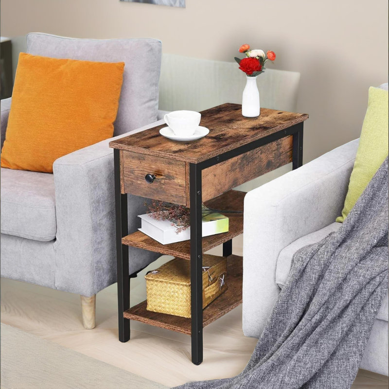 Biscette Nighstand With 2 Shelves and Drawer