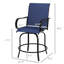 2 chaises de bar de patio avec formation pivotante à 360 °, tissu à mailles élevées, structure en acier pour balcon, bord de piscine, cour arrière, composition extérieure bleu marine foncé, patio,