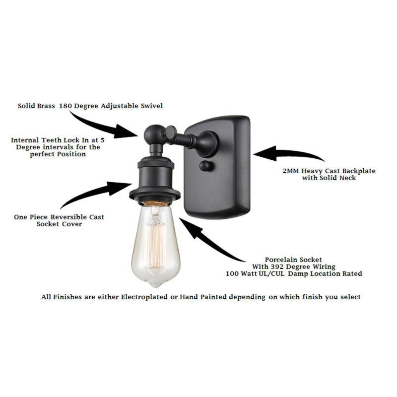 Leilani Armed Sconce, Oil Rubbed Bronze, Mercury, LED