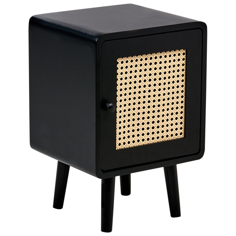 Bedside Table LEFROY Wood, Black